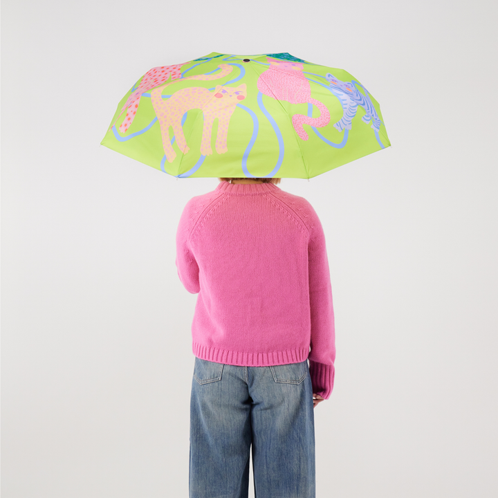 Lime Arty Cats Duck Umbrella