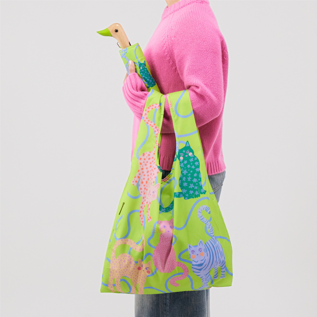 Lime Arty Cats Duck Umbrella