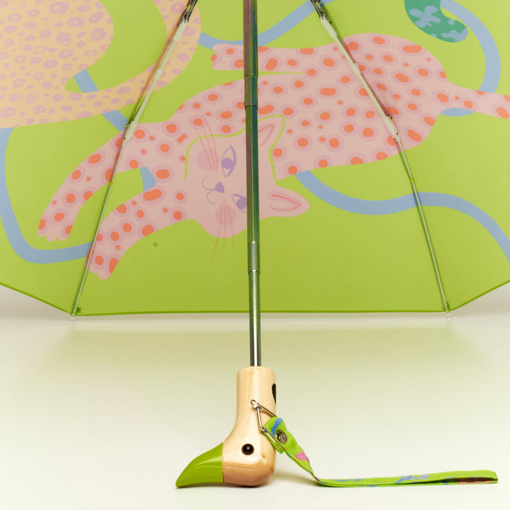 Lime Arty Cats Duck Umbrella