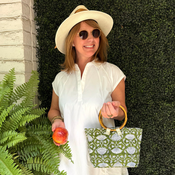 *Summer House Bamboo Handle Tote*