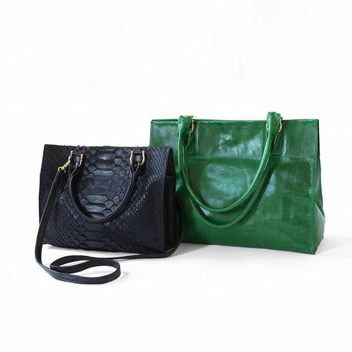 Mini in Black Python, Mary Ben Mamie in Emerald