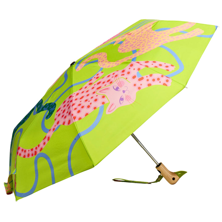 Lime Arty Cats Duck Umbrella